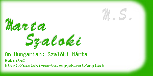 marta szaloki business card